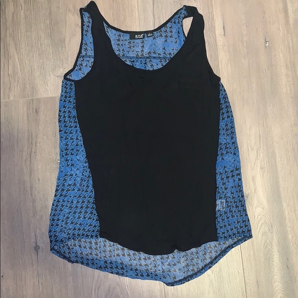 Black cotton and sheer tank top ✨ - Picture 1 of 4